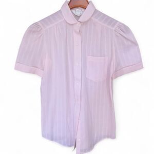 Vintage 70s/80s  Classic elagance light pink buttons down shirt size 8 fits S